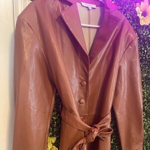 Moodie Fall button down jacket with bow tie